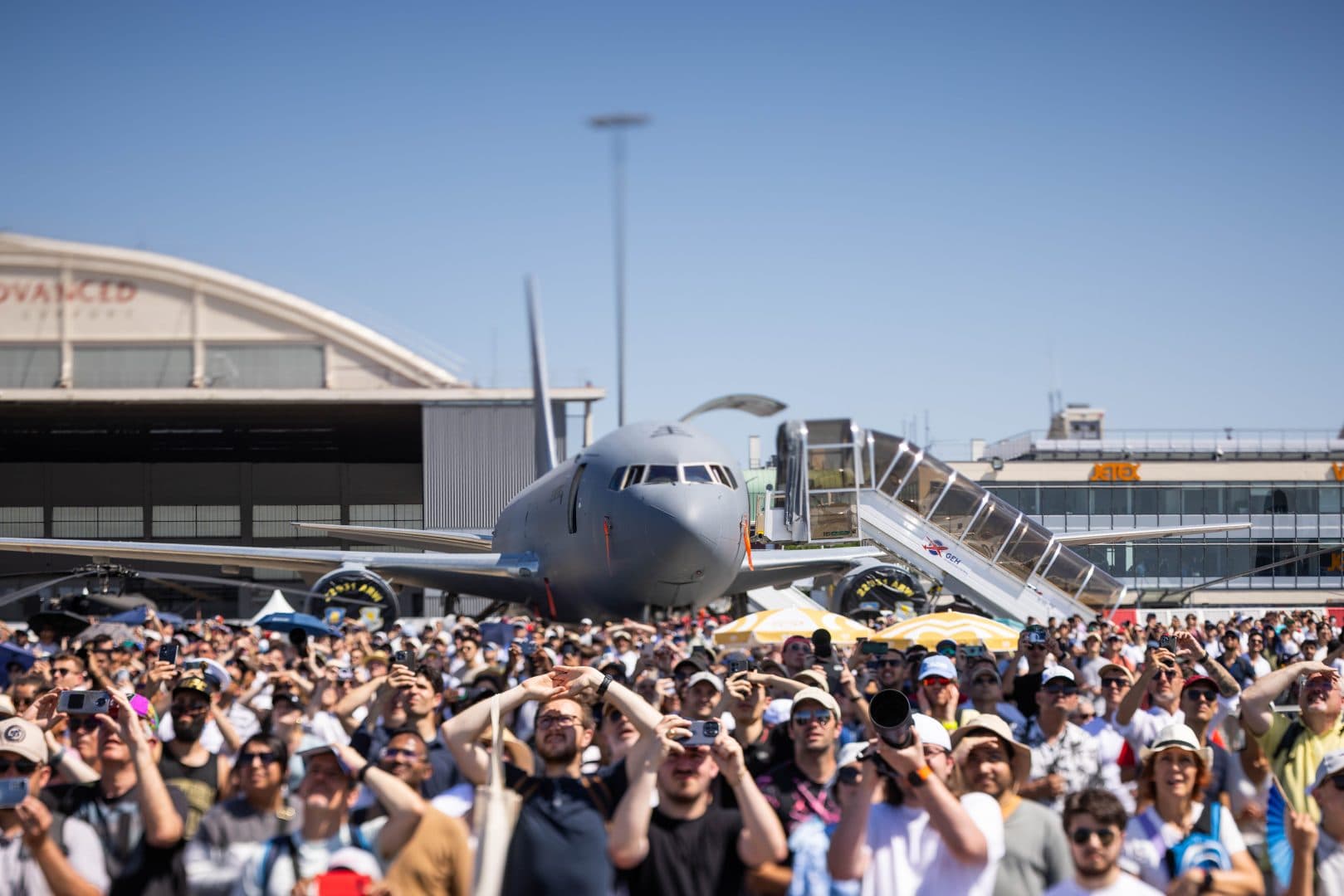 Aircraft on display at Salon du Bourget, the Paris Air Show